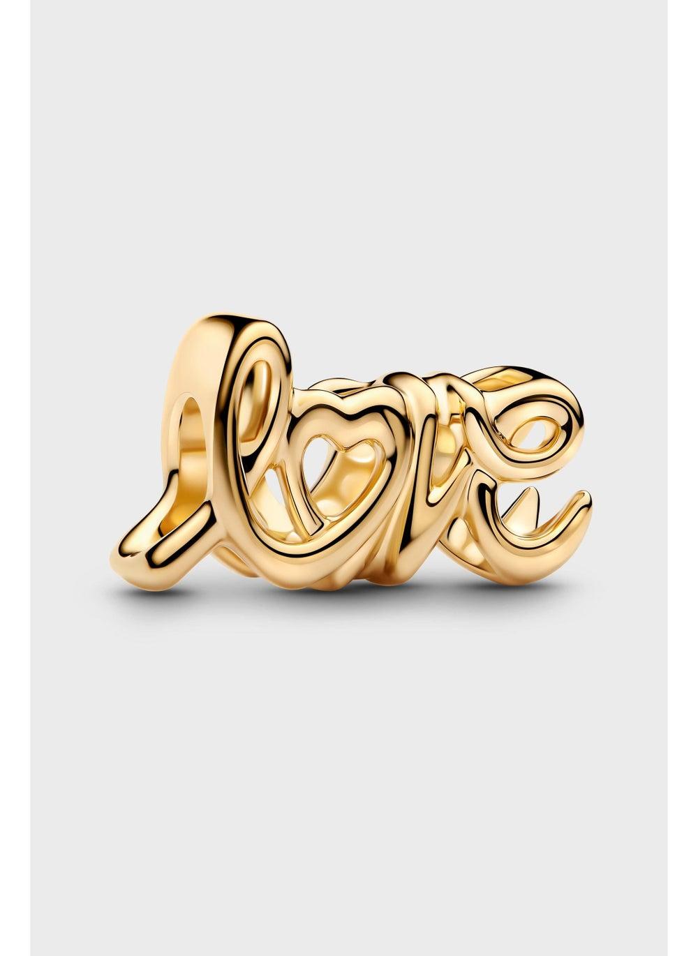 Love 14k Gold-Plated Heart Letter Charm - Image 1