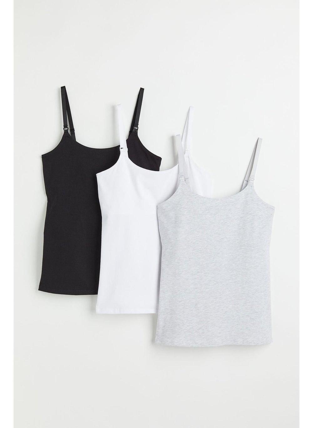 MAMA 3-Pack Cotton Nursing Vest Tops - Image 1