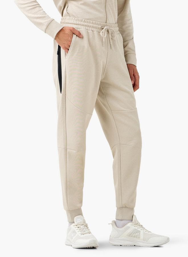 Kappa Men’s Panelled Beige Drawstring Joggers - Image 1