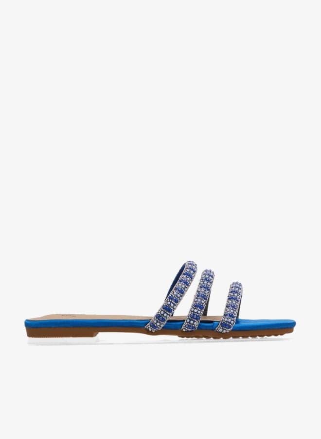 Blue Diamante Flat Sandal X2503 263 - Image 1