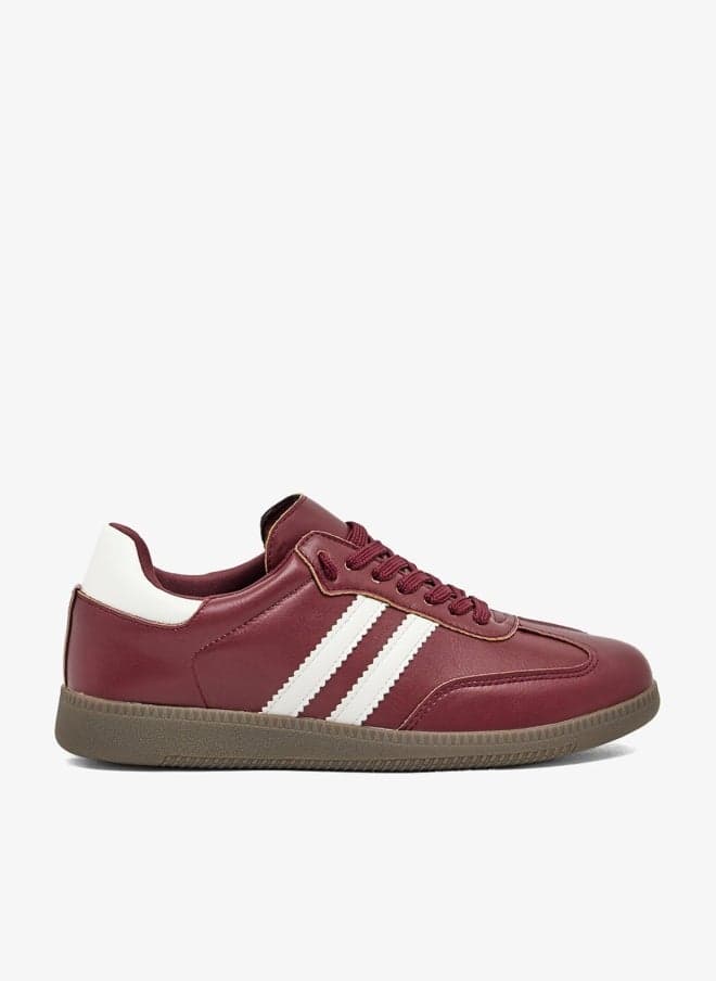 Retro Court FD2502 Burgundy Lace-Up Sneakers - Image 1