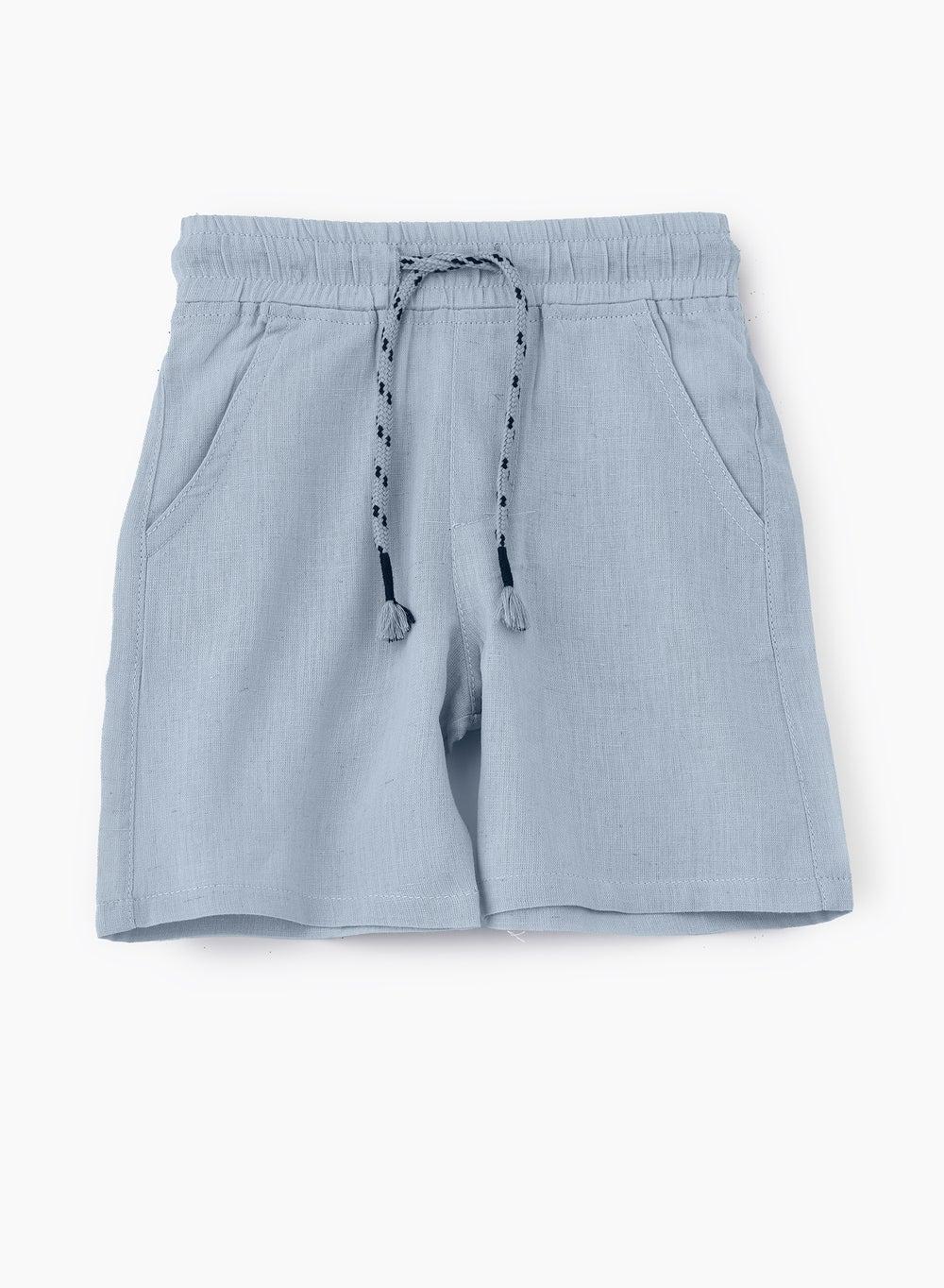 Light Blue Cotton Boys Shorts Crtstdb4042 - Image 1