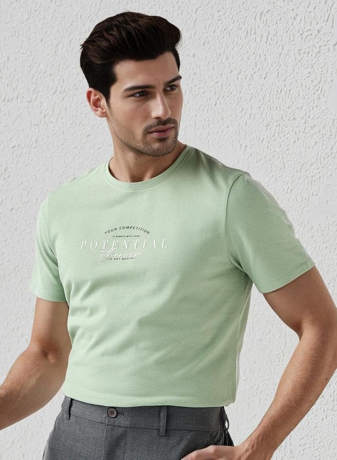 Iconic Men’s Slim Fit Crew Neck Printed T-Shirt - Image 1