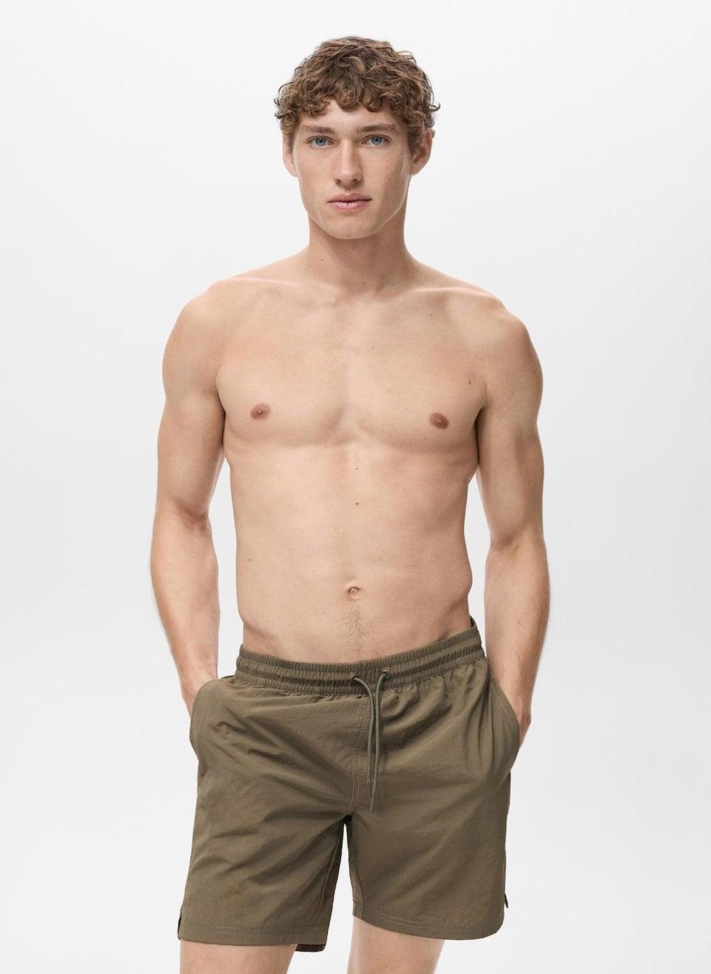 Mango Man Basic Drawstring Swim Shorts 17081289 - Image 1