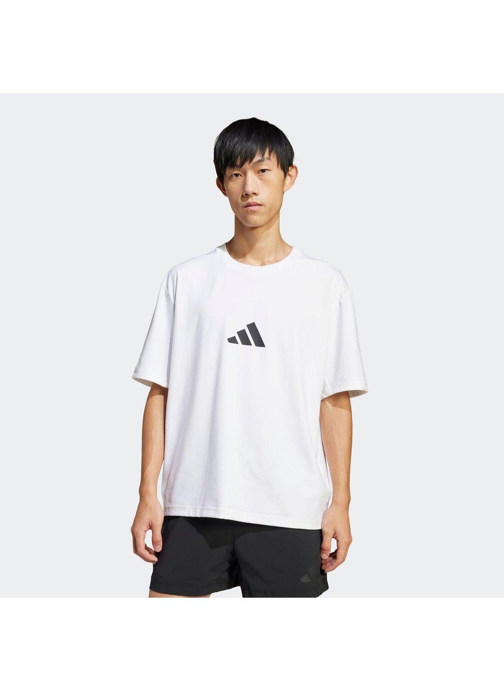 adidas Z.N.E. Loose-Fit Logo T-Shirt White - Image 1