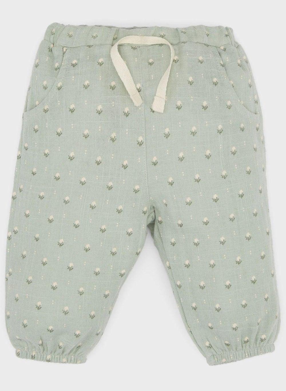 Regular Fit Flower Trousers B9479A5 Green - Image 1