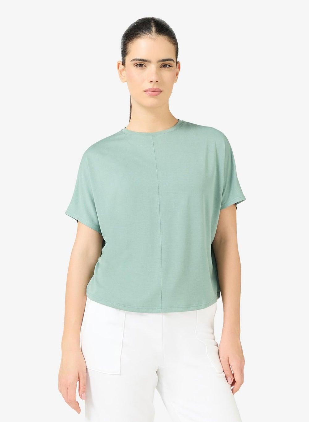 Feather Soft Modal T-Shirt Ps25Wat05D Green - Image 1
