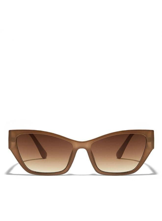 Kayla Beige Cat-Eye Sunglasses TR90 Frame Brown Lens - Image 1
