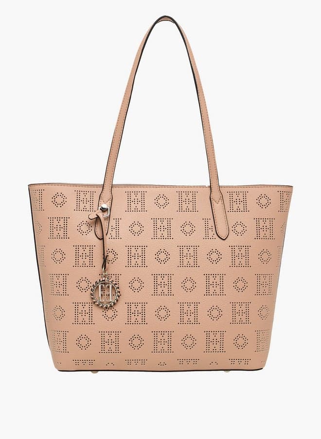 Laser Cut Pink Tote Bag Mtc C73552 Double Handle - Image 1