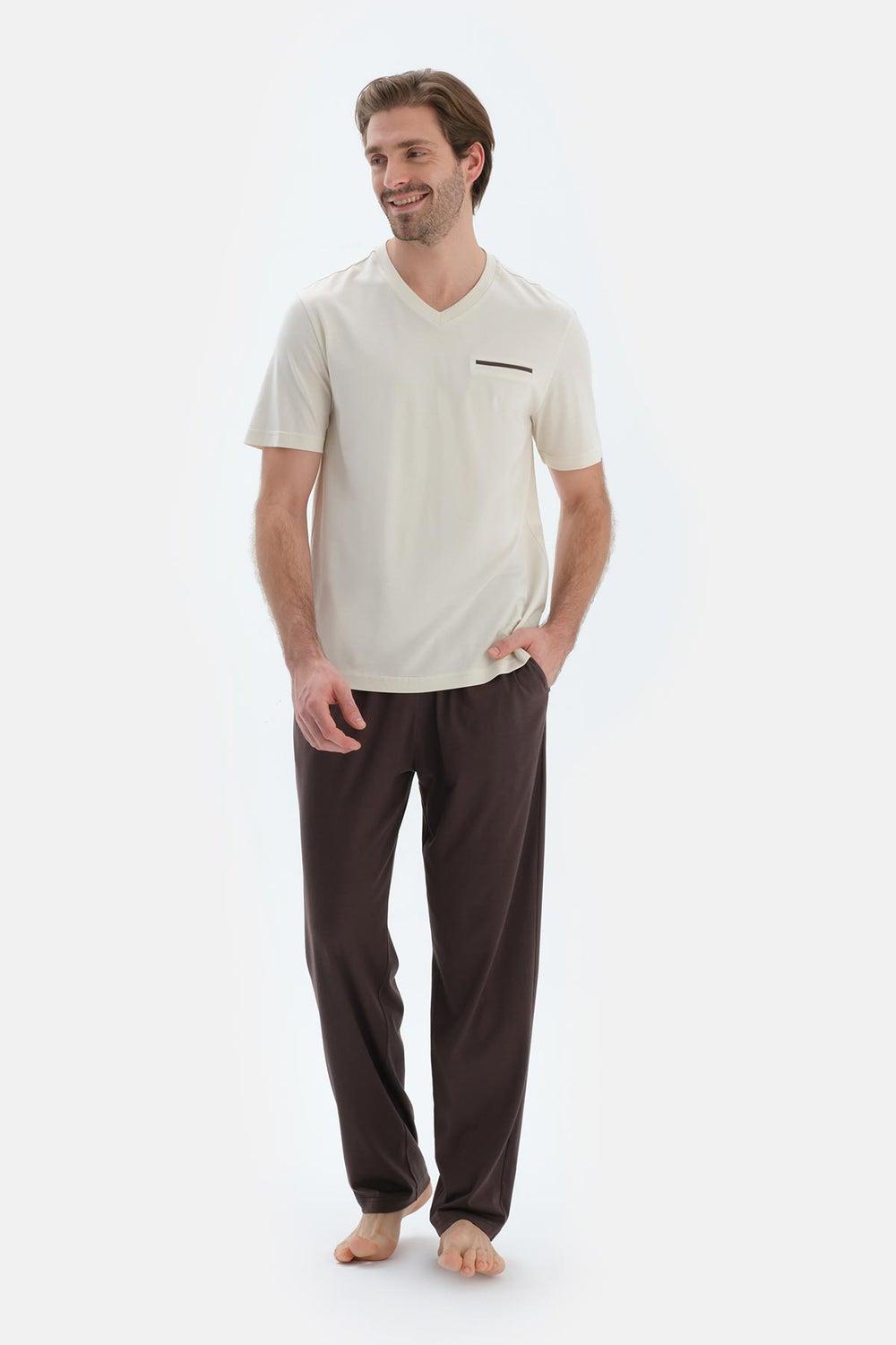 Dagi 25Sm18572Me Cotton Modal Pajama Set Beige - Image 1