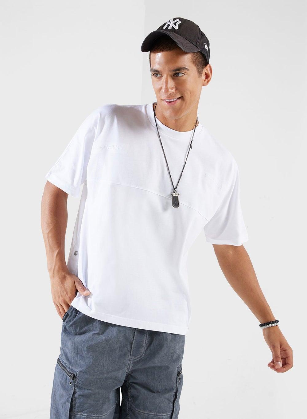 Back Patch Cotton Crew Neck T-Shirt Izxtel1140S4Mwhx - Image 1