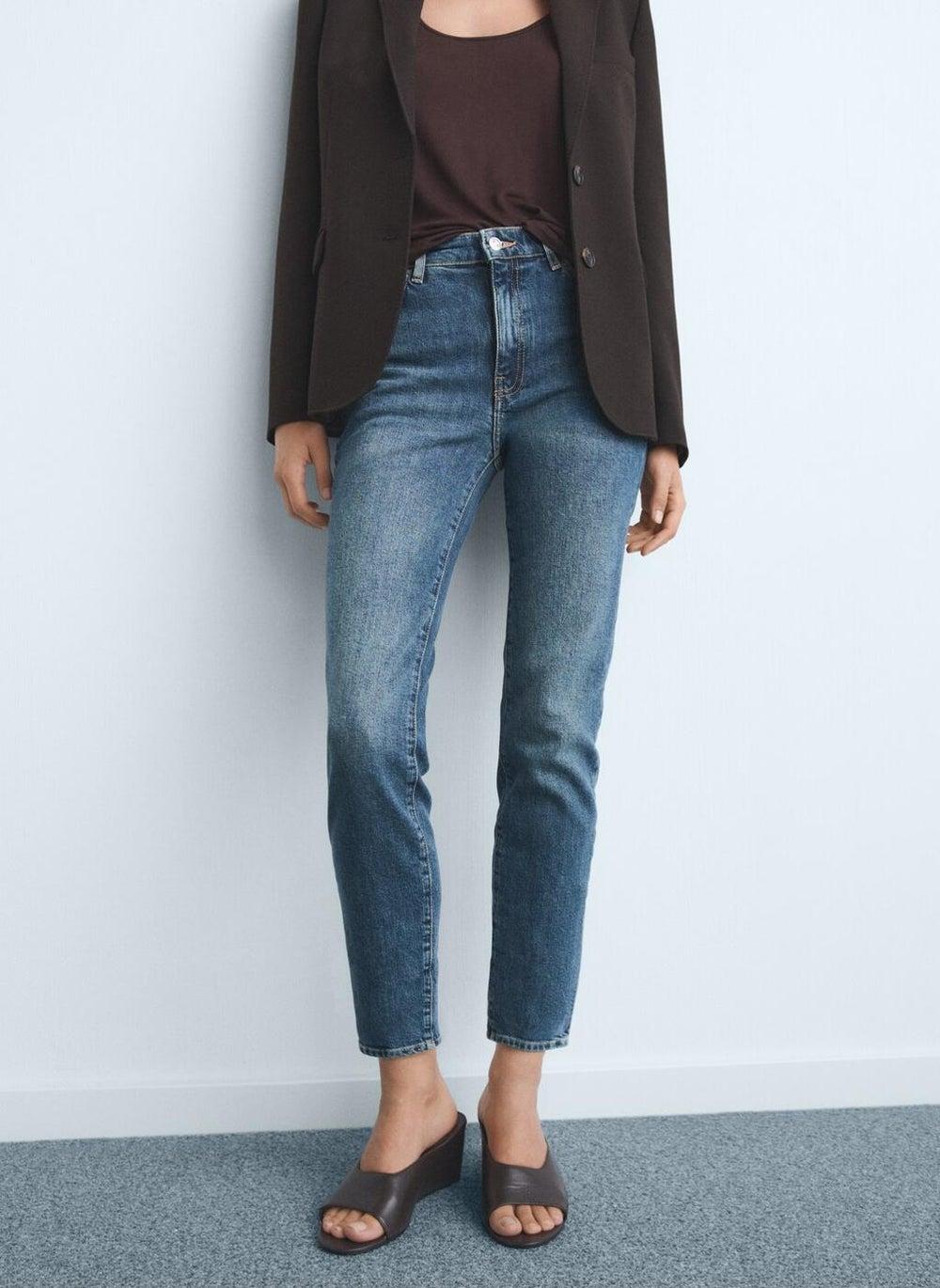 Claudia Slim-Fit Cropped Jeans High-Rise Dark Wash - Image 1