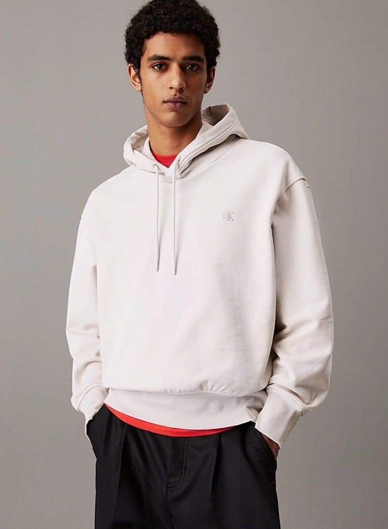 Heavyweight CK Cotton Terry Hoodie Moonbeam - Image 1