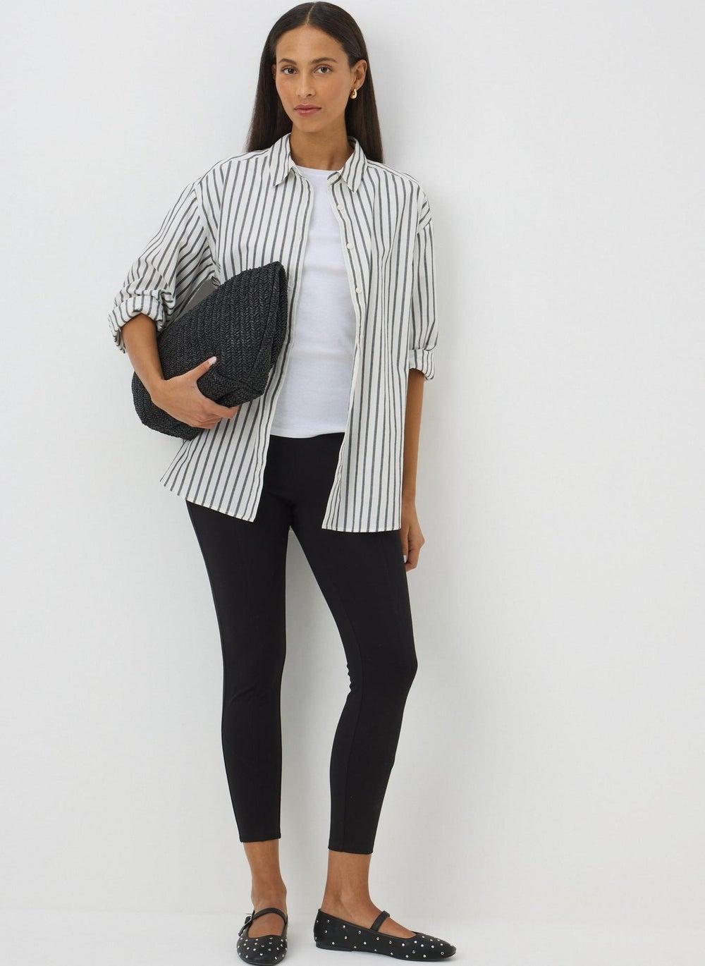 Black Ponte Leggings – Sleek Mid-Rise Skinny Fit - Image 1