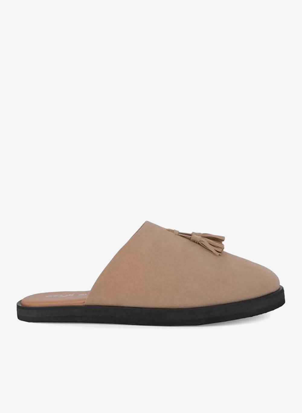 Cream Suede Tassel Clogs 7011759711 - Image 1