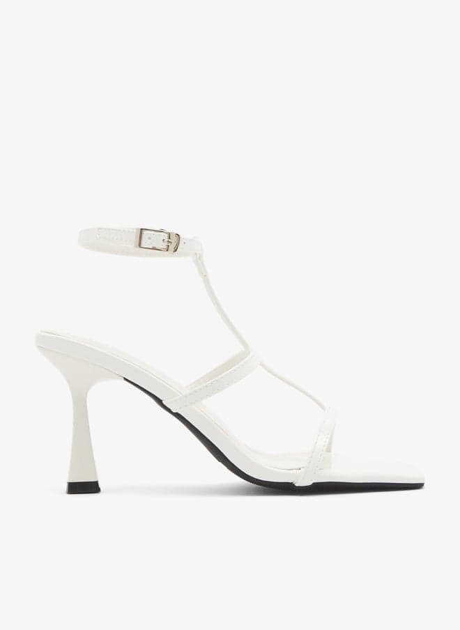 Xz256131 White Slip-On Heeled Sandals - Image 1