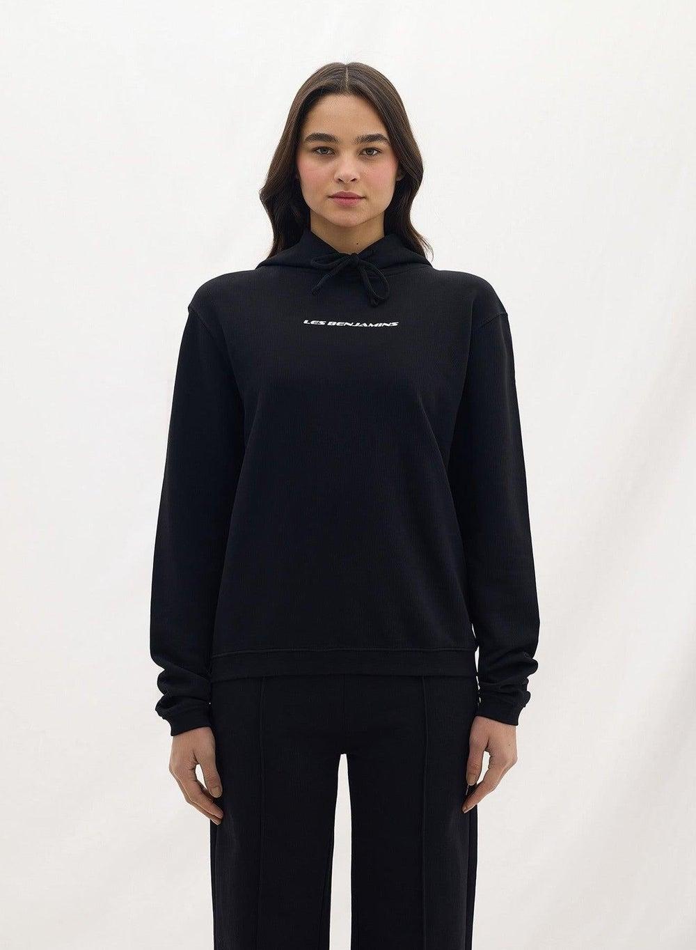Regular Hoodie 007 Black Cotton Logo Hoodie - Image 1