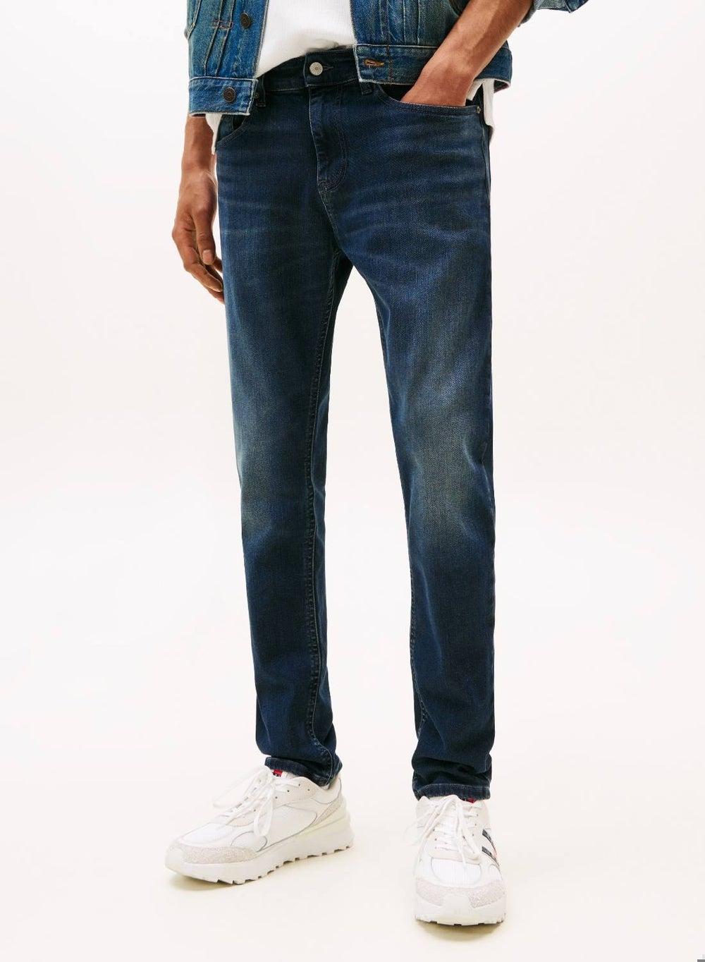 Austin Faded Slim Tapered Jeans in Medium Denim - Image 1
