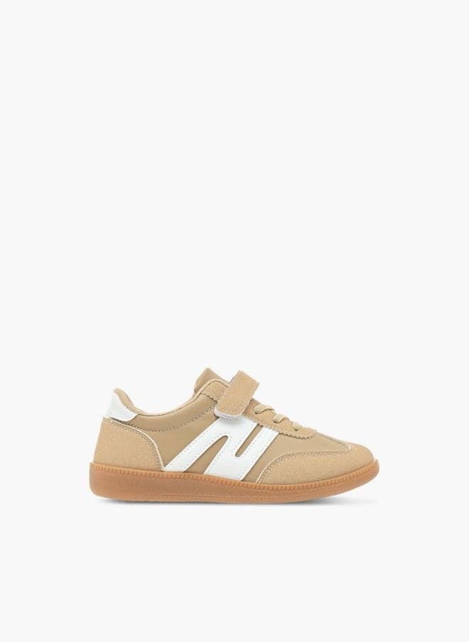 Oakland Girls Beige Walking Sneakers with Hook & Loop - Image 1