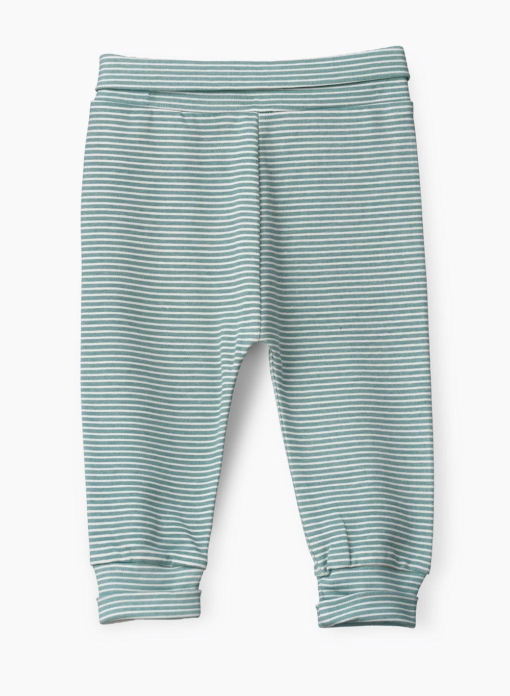Boys' Teal Striped Cotton Pants Crmsinb4017 - Image 1