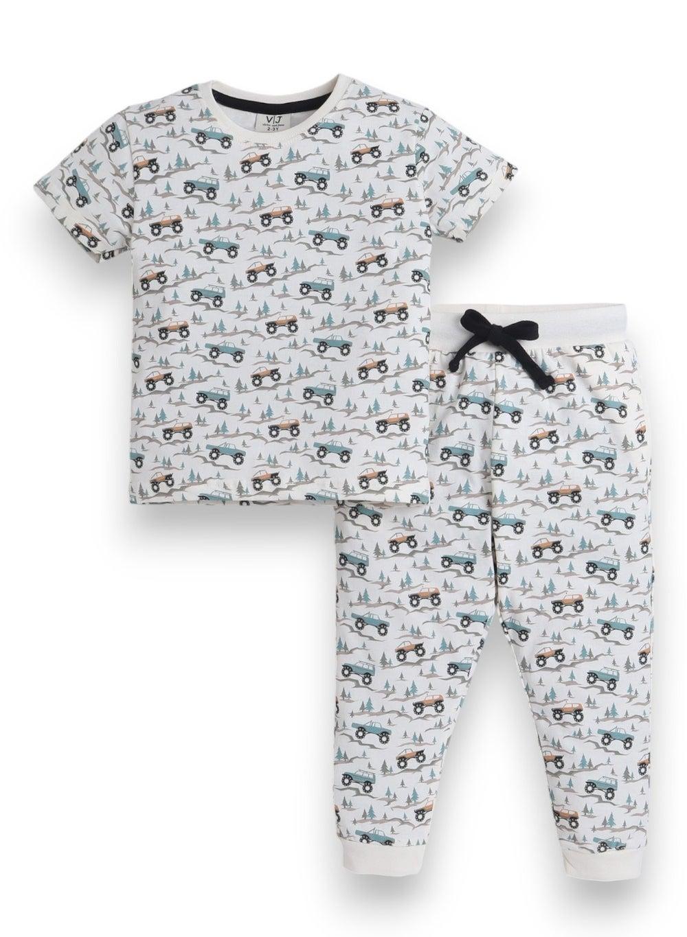 Victor and Jane Printed Cotton Pyjama Set - Image 1
