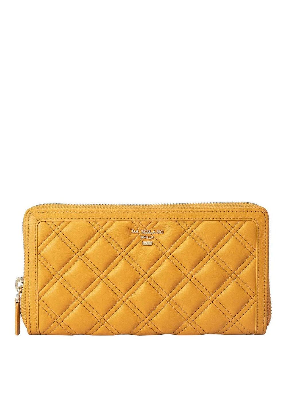 Da Milano Yellow Genuine Leather Zip Wallet - Image 1