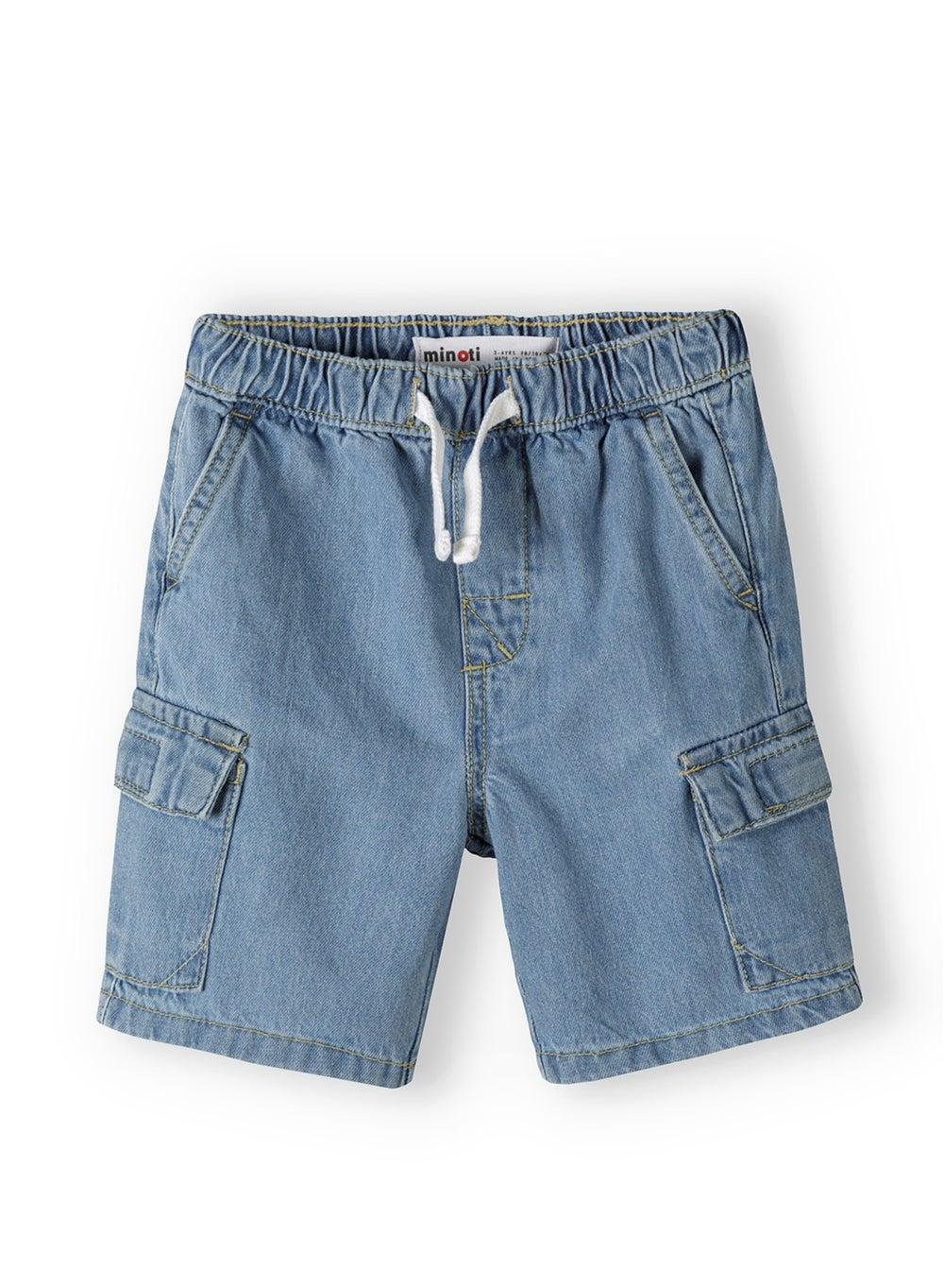 Boys Light Blue Denim Combat Shorts - Image 1