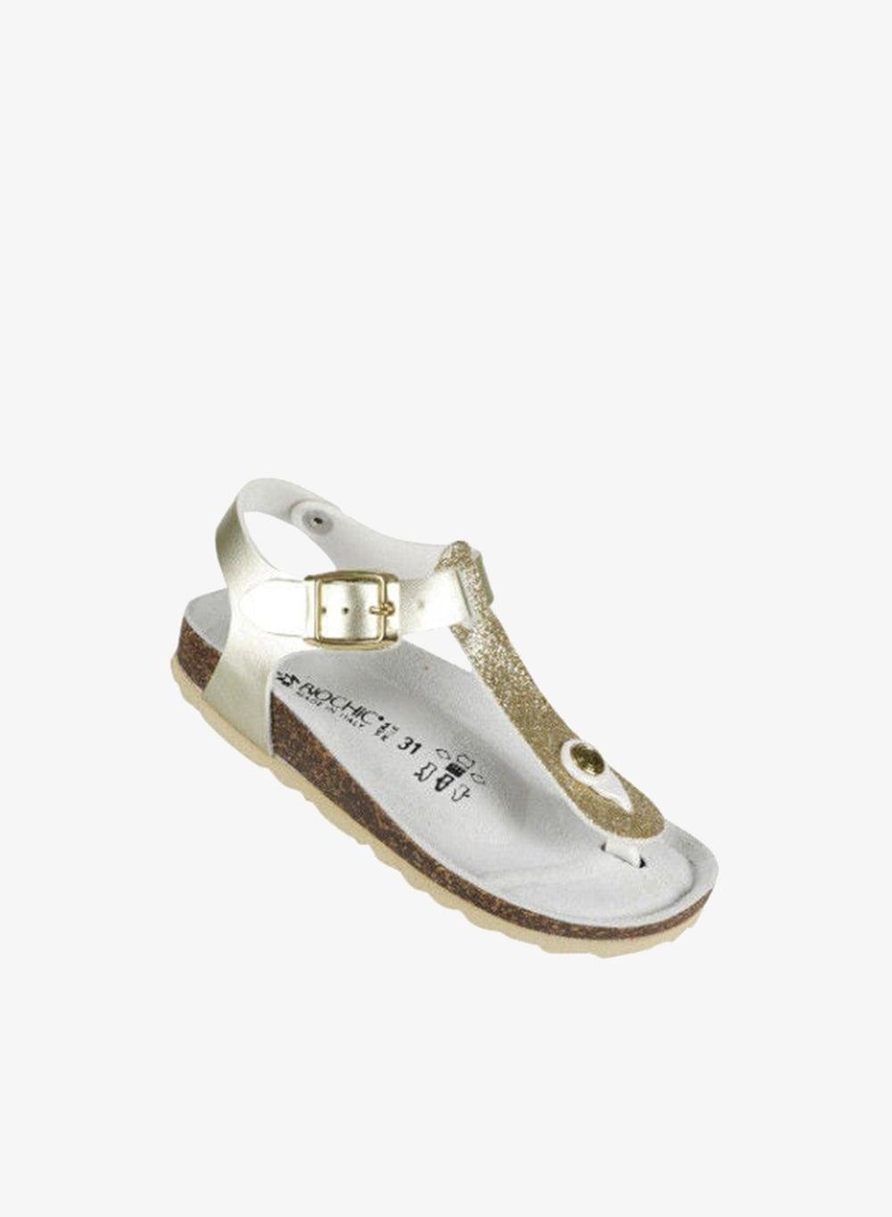 Biochic Girls Thong Sandals Backstrap 012-420 831M-Platin - Image 1