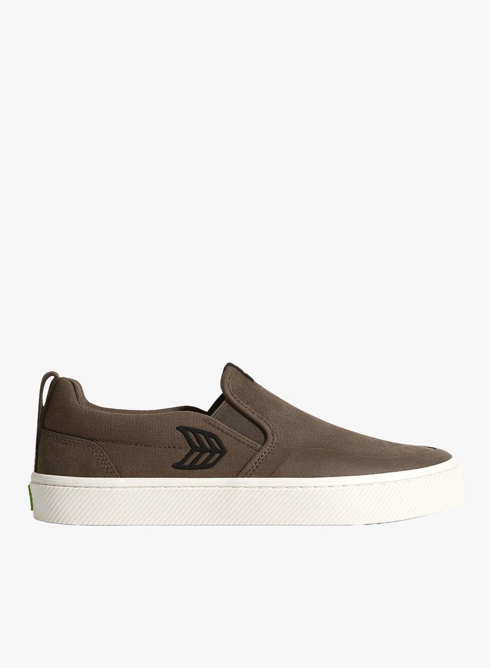Slip-On Pro Dark Khaki Suede Canvas Sneaker - Image 1