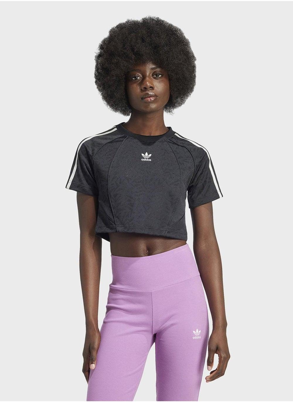 Adidas Baby Jersey Top Black Leopard Jacquard - Image 1