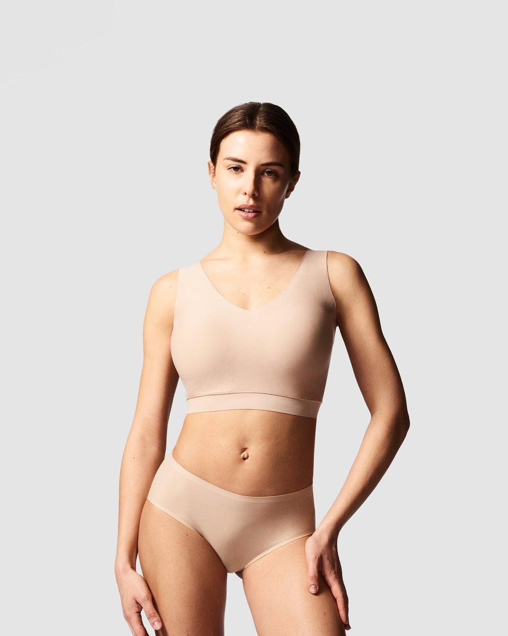 Chantelle Softstretch Padded V-Neck Shapewear Bra Top Nude - Image 1