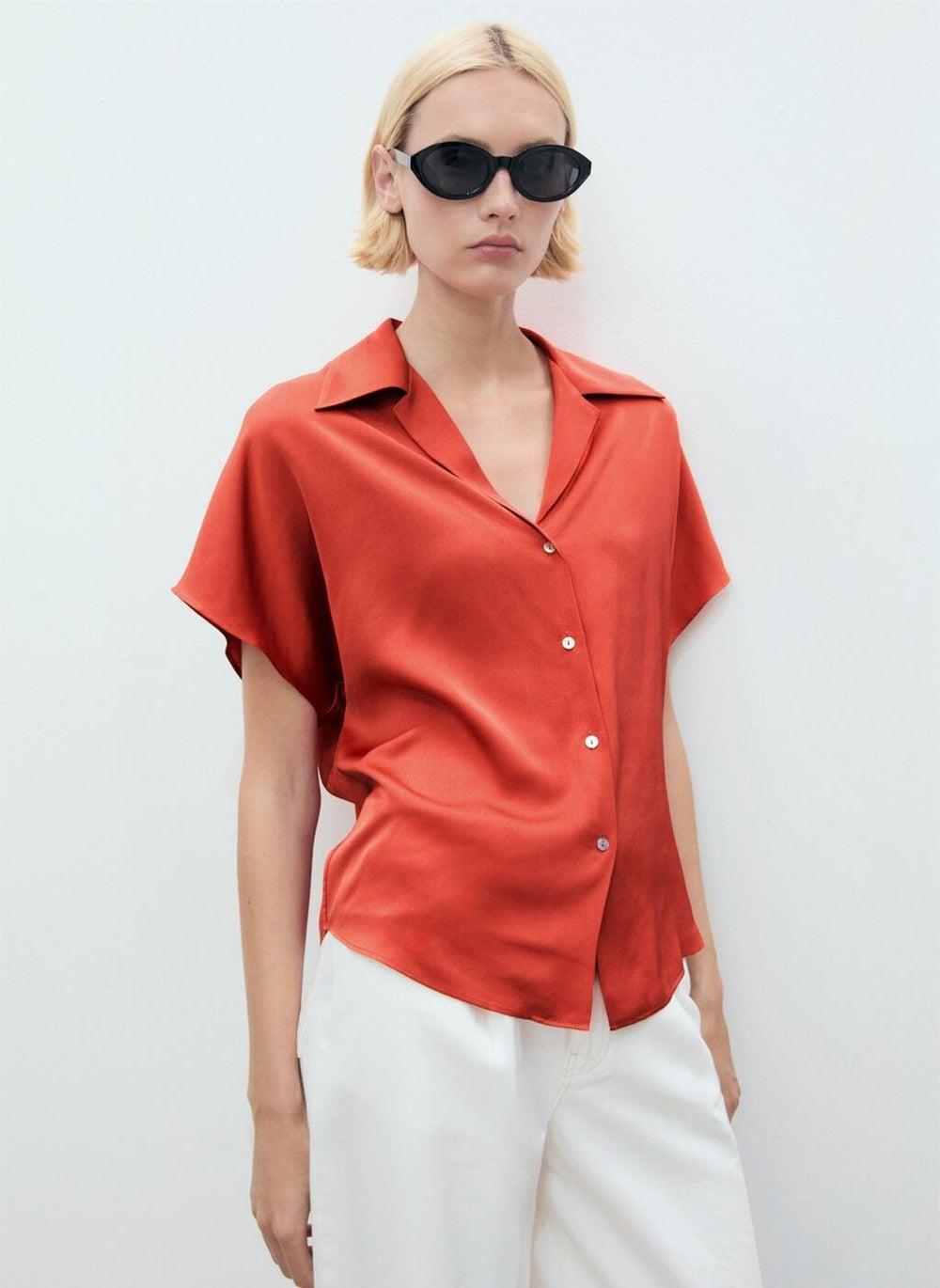 MANGO Fluid Short Sleeve Shirt 17011160 - Image 1
