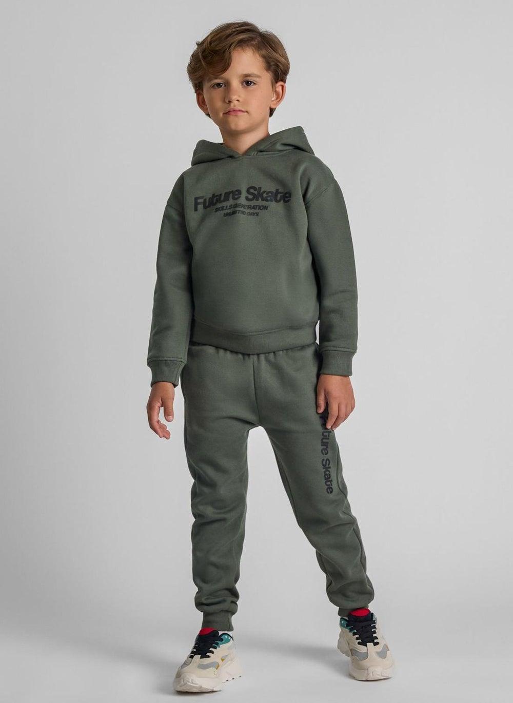 Boys Future Skate Khaki Hoodie Jogger Set - Image 1