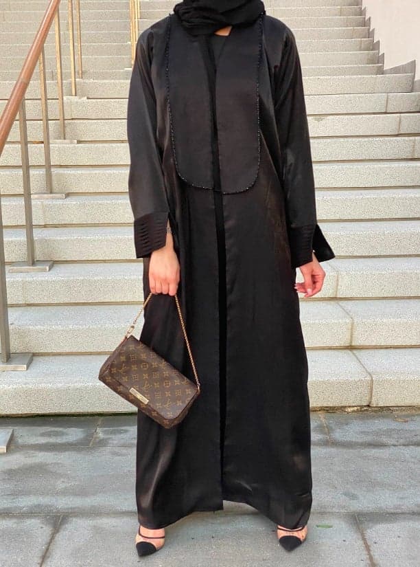 Shimmer Elegant Multicolor Modest Abaya Set - Image 1