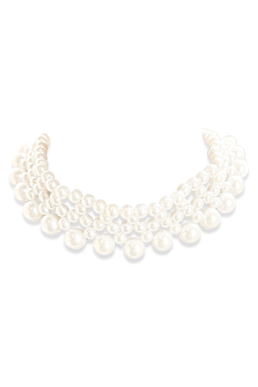 Pearl Frill Choker Necklace – Elegant UAE Design - Image 1