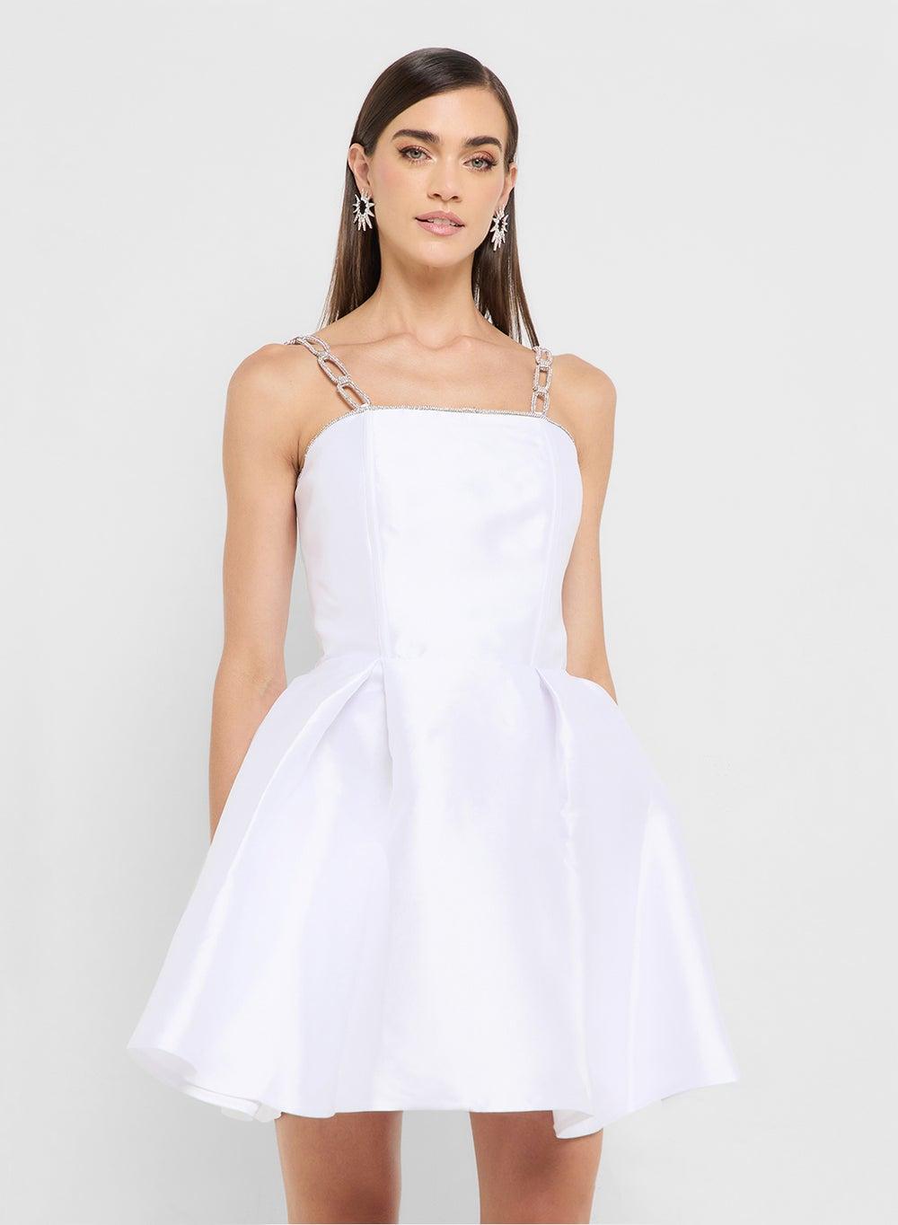 Eclat Luxe Gb29 Diamante Chain Skater Mini Dress - Image 1