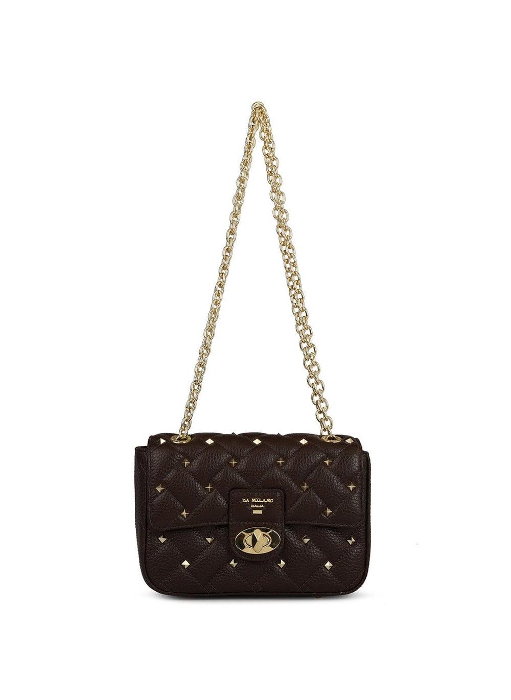 Genuine Leather Brown Sling Crossbody Bag - Image 1
