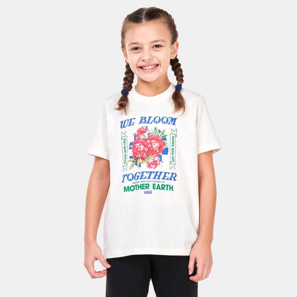 Girls Eco Positivity Floral Cotton T-Shirt - Image 1