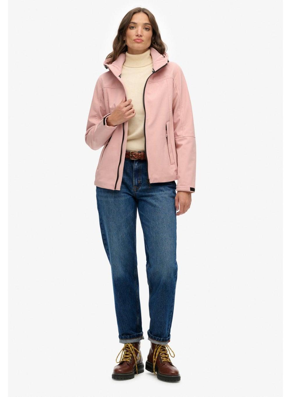 Hooded Classic Trekker Jacket Vintage Blush Pink Slim Fit - Image 1