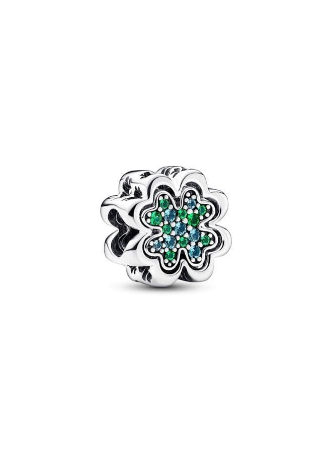 Splittable Four Leaf Clover Silver Charm - Image 1