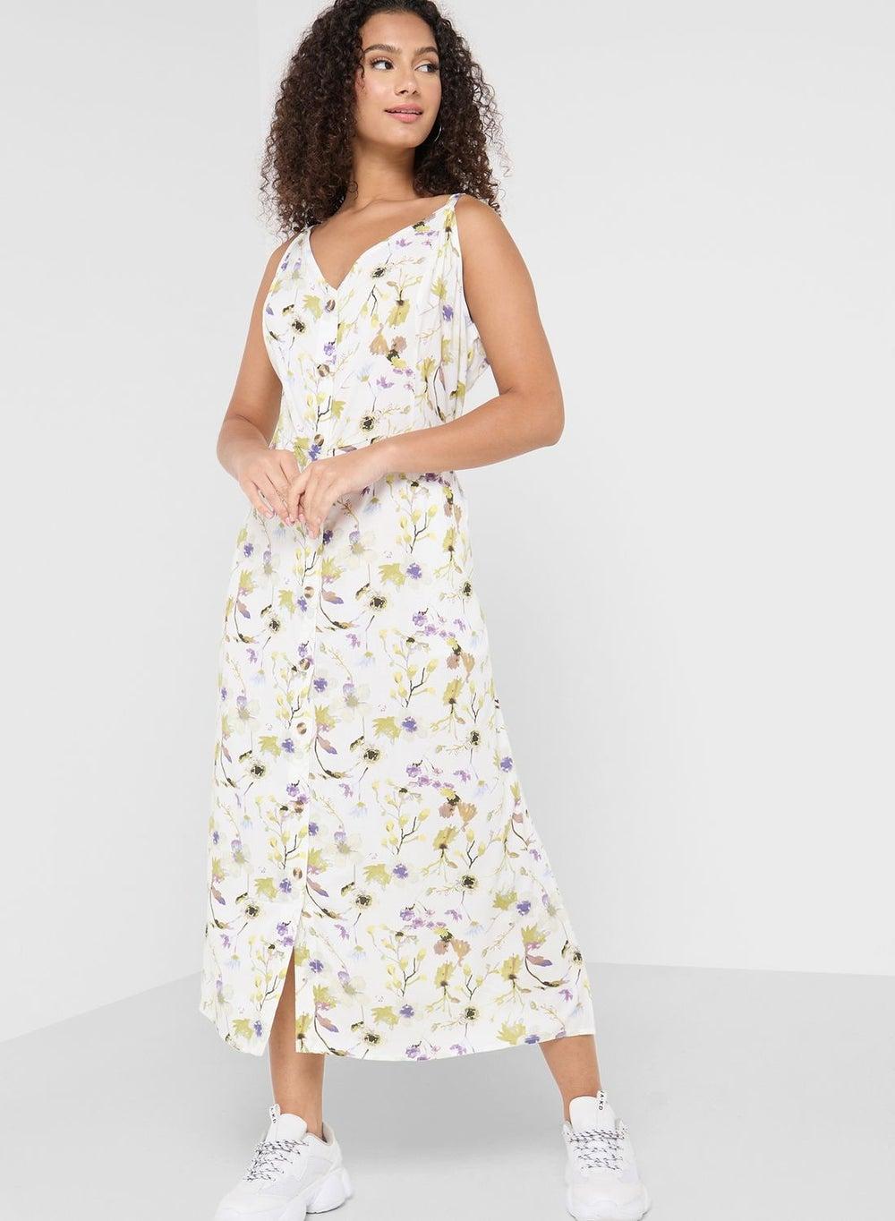 Floral Viscose Cami Strap Dress V00023O - Image 1
