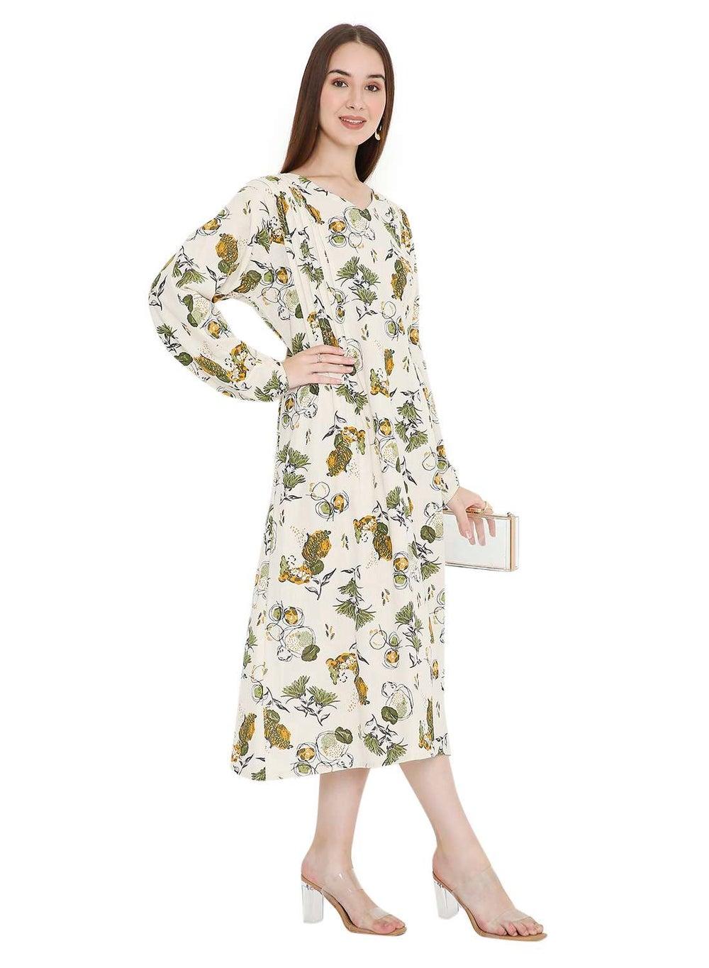 Premium Short Printed Farasha Jalabiya Dress Multicolour - Image 1