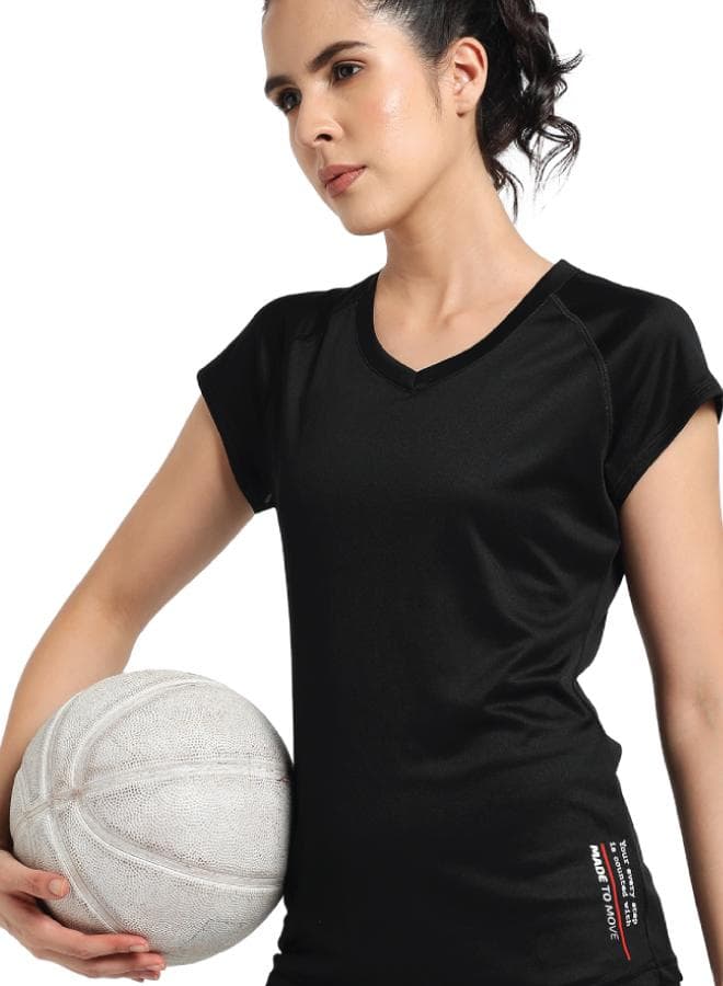 Women's Performance V-Neck Raglan Sports T-Shirt - Image 1