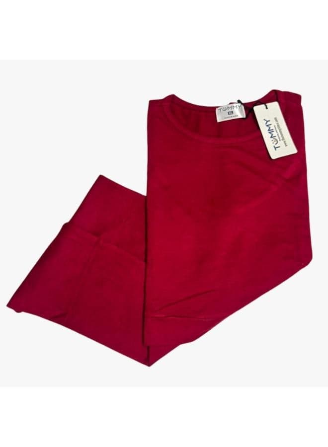 Red Maternity & Nursing Pull-On Crew Neck Top - Image 1