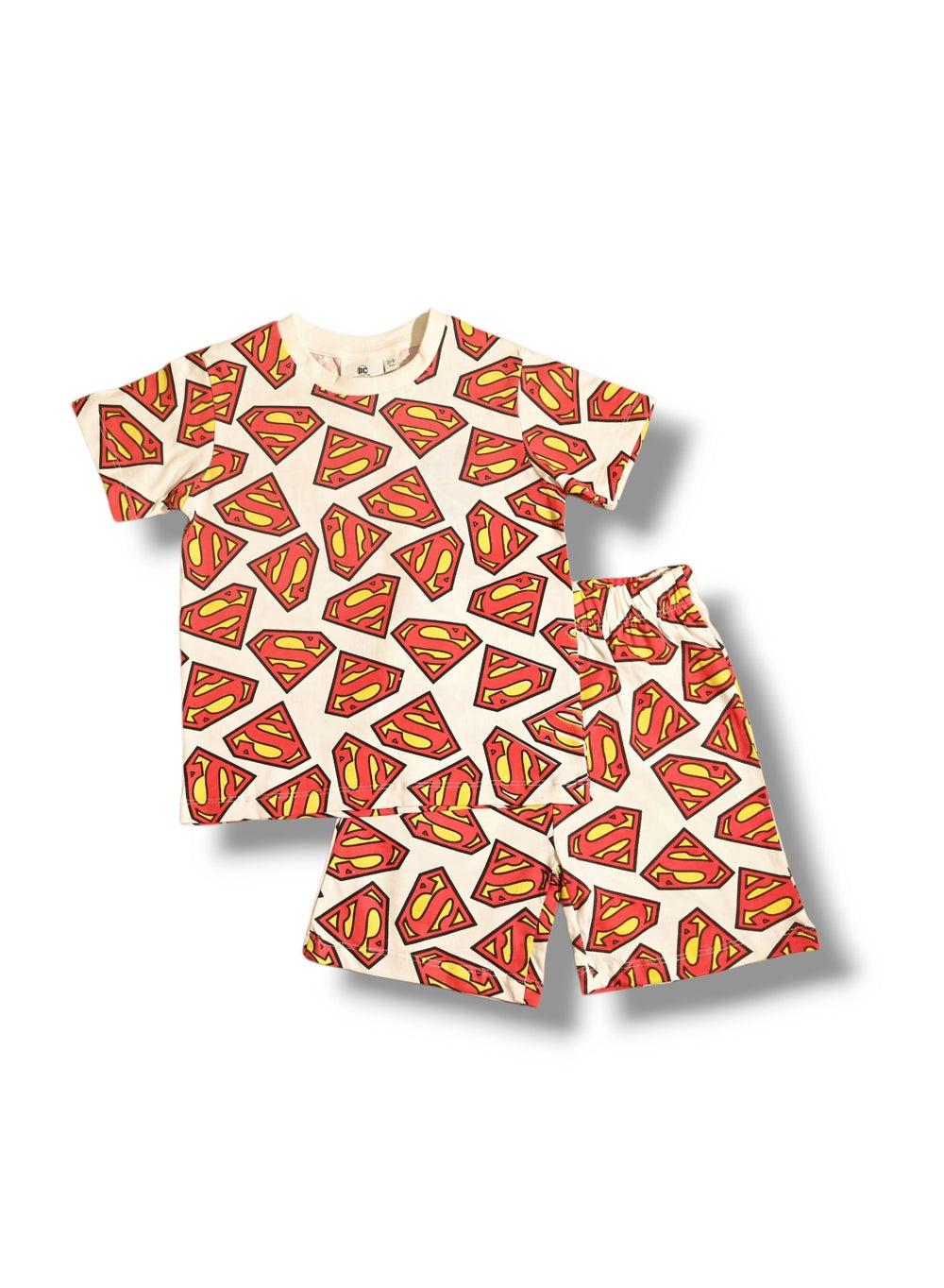SUPERMAN Boys Graphic T-Shirt & Shorts Pajama Set - Image 1