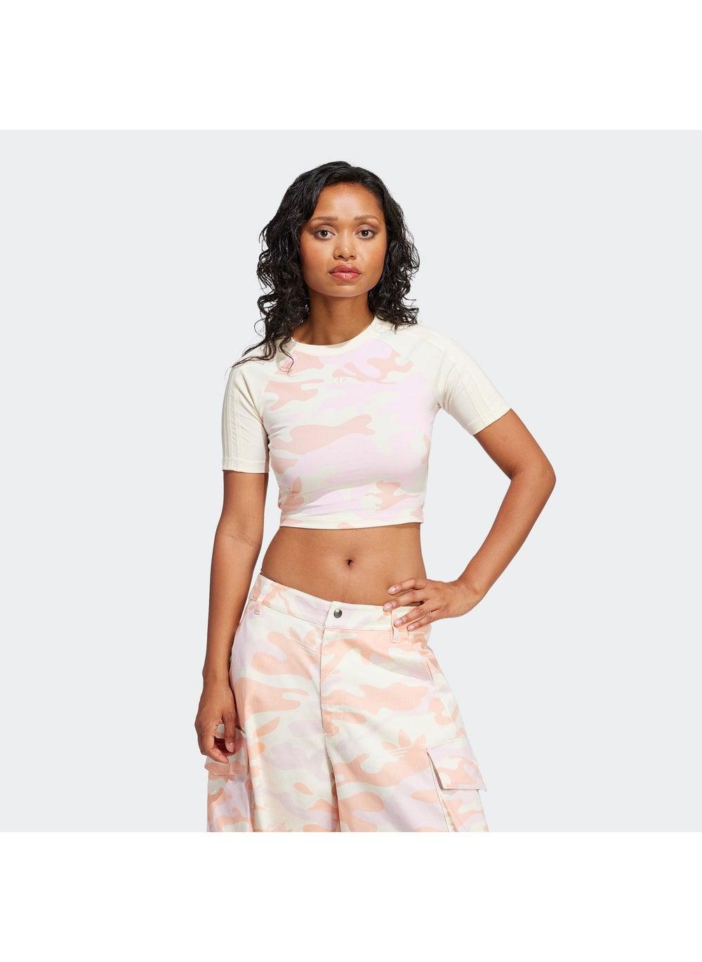 Adidas Ji5739 Cropped Camo Slim Fit T-Shirt - Image 1