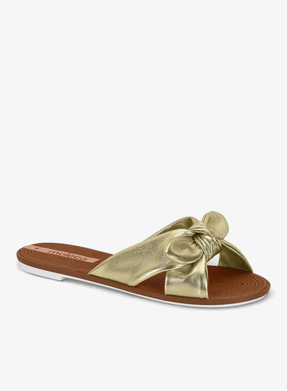 Gold Flat Sandals for Women – Elegant Slip-On Comfort - Image 1