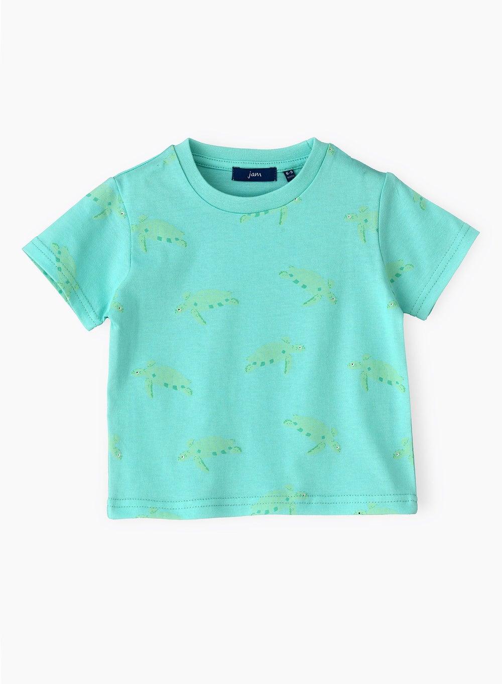 Boys Green Ruffle Sleeve Casual Tee Swinb Sp303 - Image 1