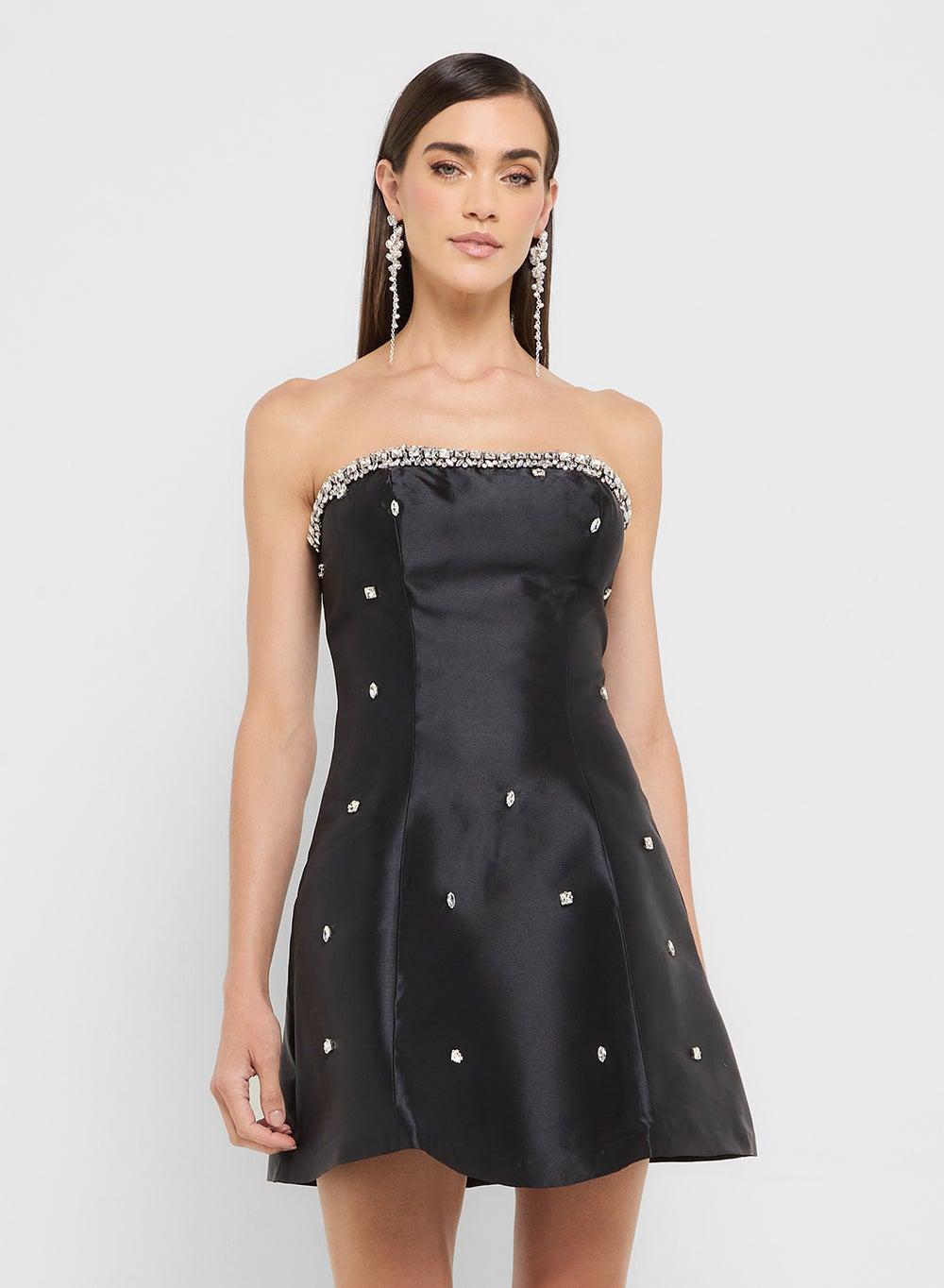 Gb22 Éclat Luxe Diamanté Bandeau Mini Dress - Image 1
