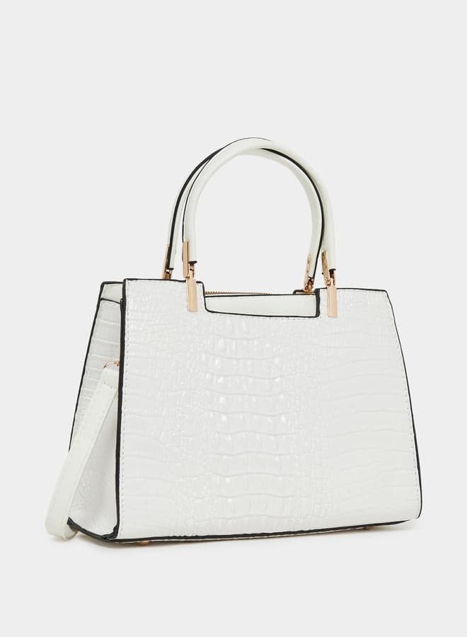 Take Two Croc Textured Double Handle Handbag - Image 1